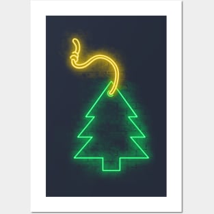 Neon green tree Posters and Art